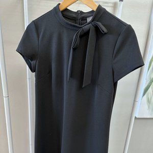 Black High Neck Office Dress